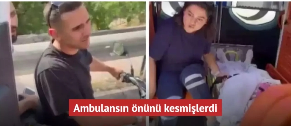 Kadıköy'de, seyir halindeki ambulansın