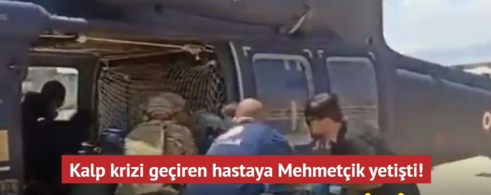 Kalp krizi geçiren hastaya Mehmetçik yetişti! Hava Kuvvetlerinin helikopteriyle taşındı