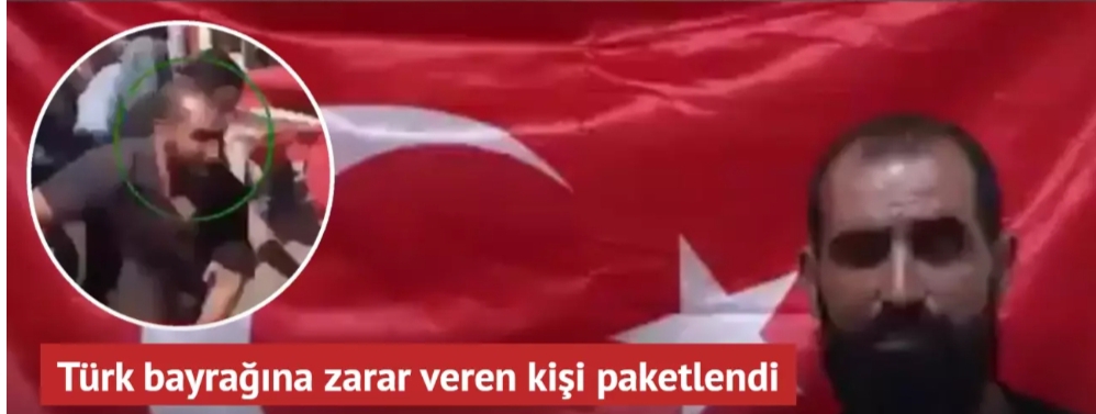 Suriye'nin kuzeyinde Türk bayrağına