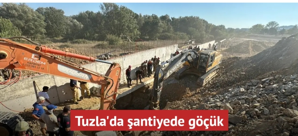 Tuzla’da şantiyede göçük