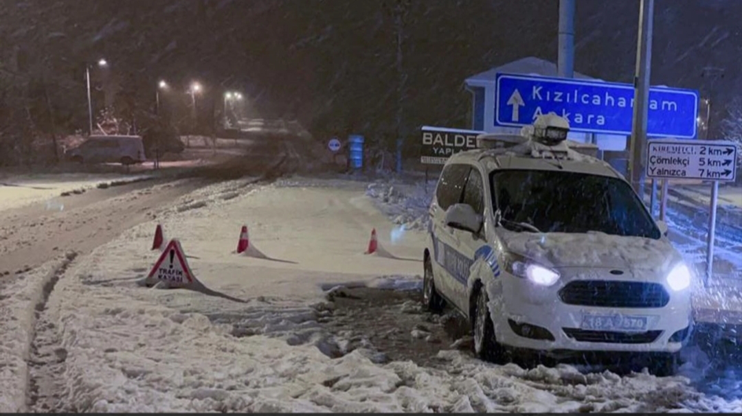 Çankırı'nın Ilgaz ilçesinde kar