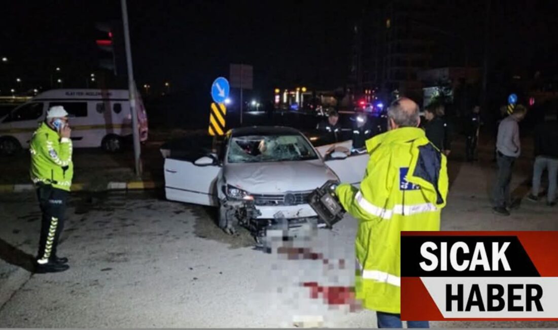 Adana'da uygulama noktasında otomobilin